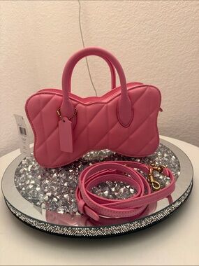 COACH PINK BOW 🎀 Top-Handle Bag with Detachable Strap NEW WITH TAGS